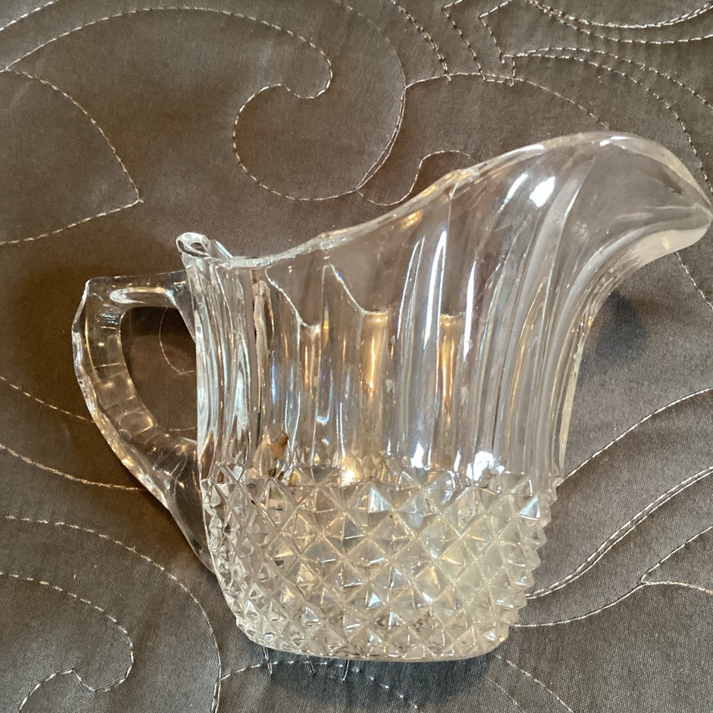 Vintage Bleikristal lead crystal creamer, height 2.5”-3”